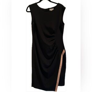 Calvin Klein,Black/Pink Trim, MIDI ,Pencil Dress/bottom flap Dress